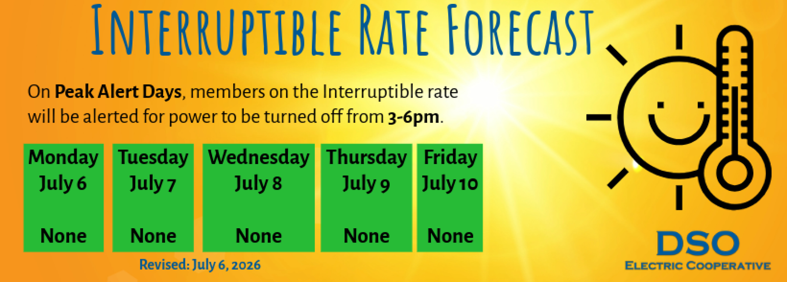 Interruptible Rate forecast